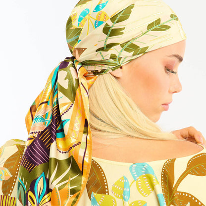 Hawaii Golden Medium Square Scarf Designed by Wild Paris