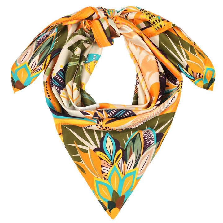 Hawaii Golden Medium Square Scarf Designed by Wild Paris - Recycled Polyester