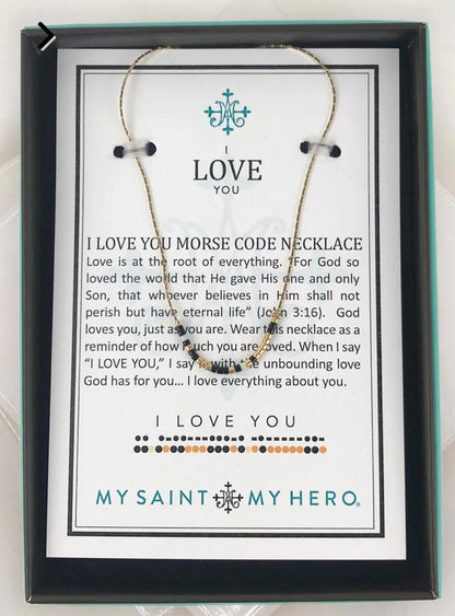 My Saint My Hero                                I Love You Morse Code Necklace