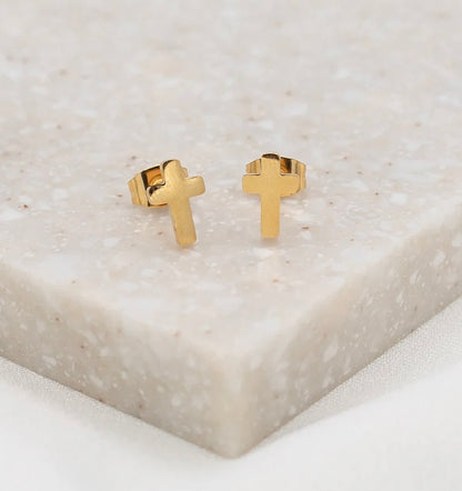 My Saint My Hero.                         Faith Petite Cross Earrings