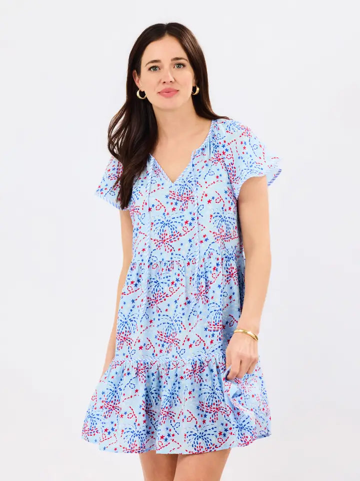 Mary Square Lillian Dress | Star Spangled Blue