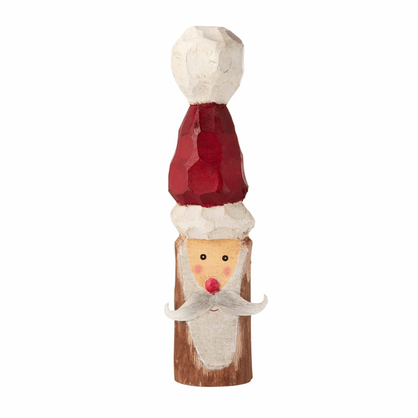 Santa Carved Wood Sitter