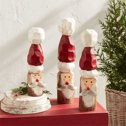 Santa Carved Wood Sitter