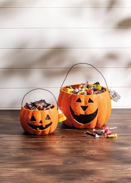 Mache Jack-O-Lantern Treat Buckets