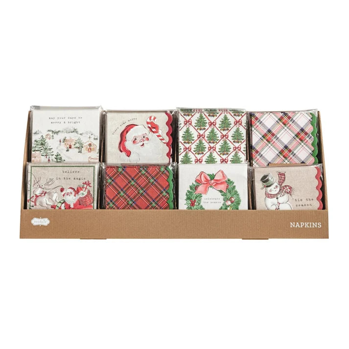Classic Christmas Cocktail Napkin Sets