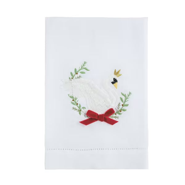Nutcracker Velvet Bow Embroidered Towel
