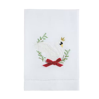 Nutcracker Velvet Bow Embroidered Towel