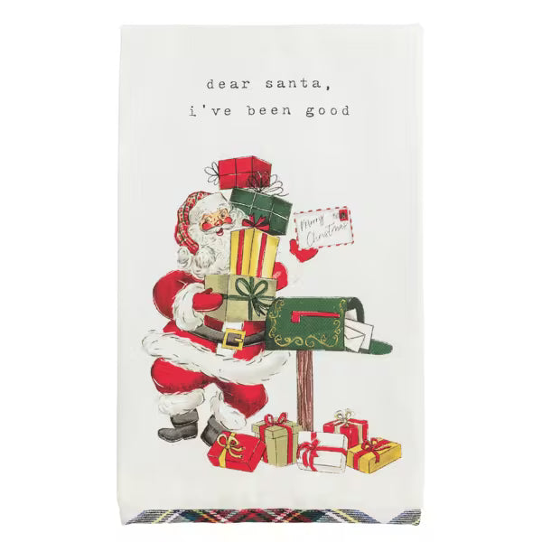 Christmas Tartan Hem Towel