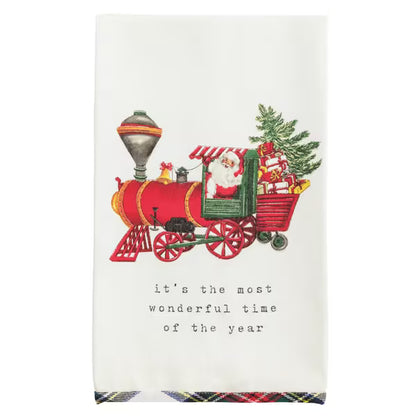 Christmas Tartan Hem Towel
