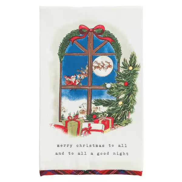 Christmas Tartan Hem Towel