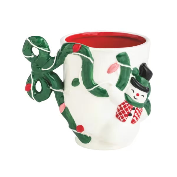 Bow Handle Christmas Mug