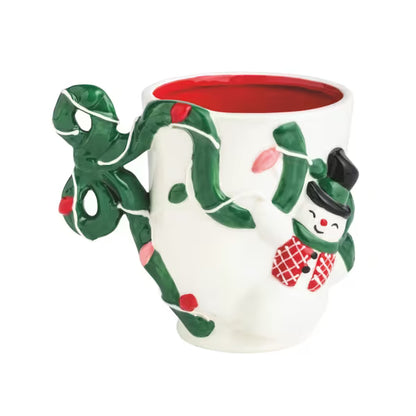 Bow Handle Christmas Mug