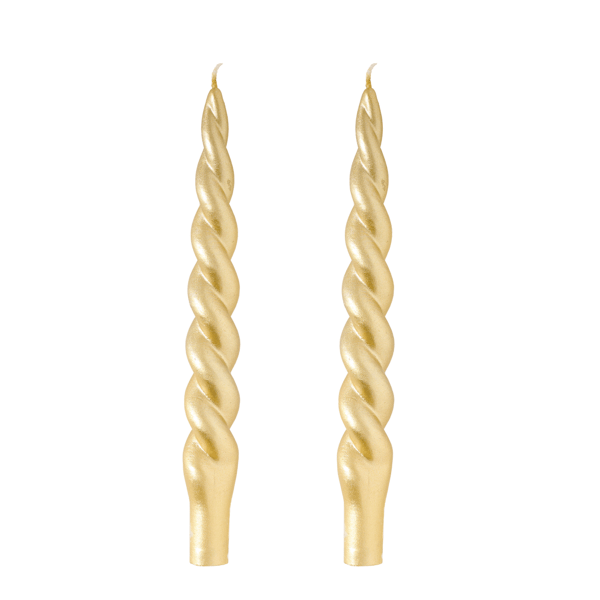 Gold Christmas Taper Candle Set Collection