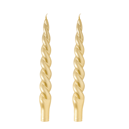 Gold Christmas Taper Candle Set Collection