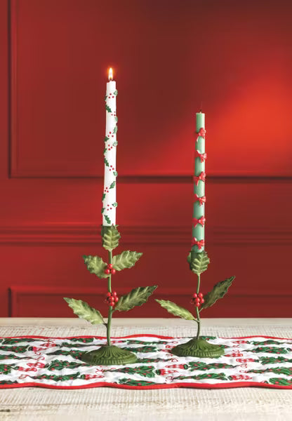 Holly Candlesticks