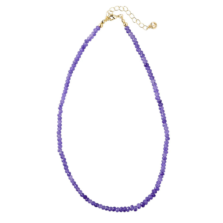 Purple Glass Beaded Necklace