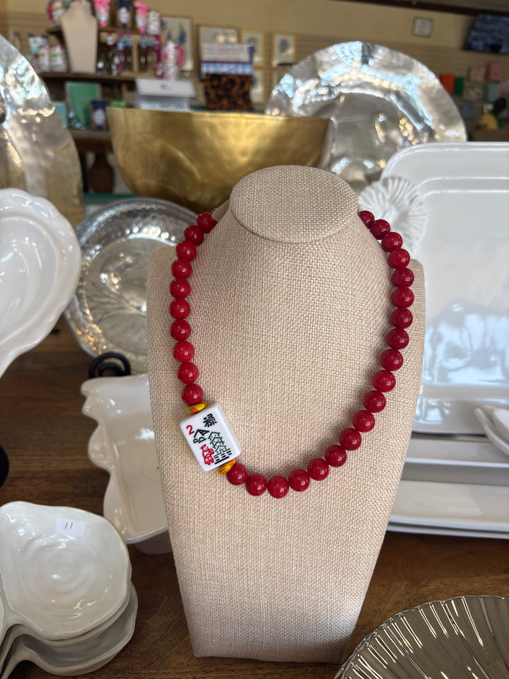 Red Mahjong Necklace