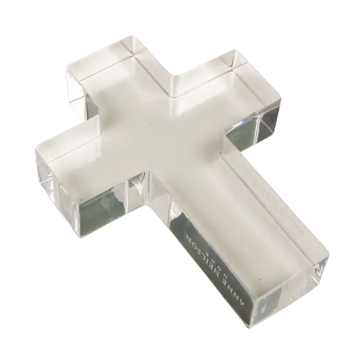 Small Clear Cross Acrylic Weight