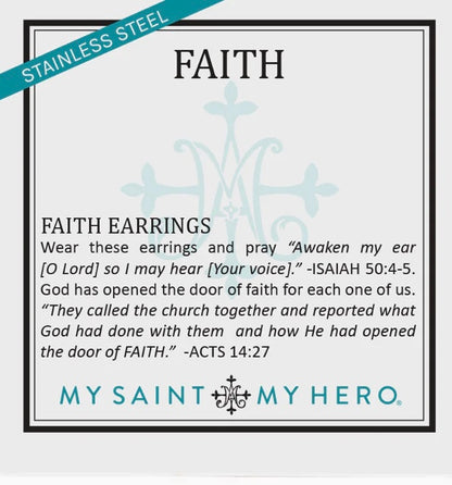 My Saint My Hero.                         Faith Petite Cross Earrings