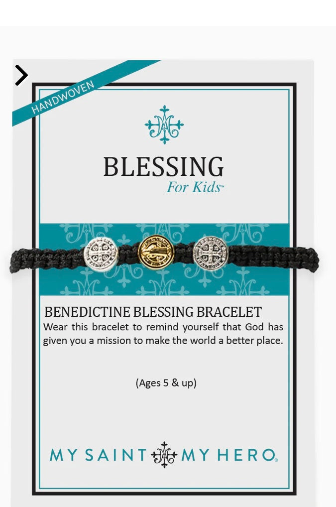 My Saint My Hero                               Blessing for Kids Benedictine Blessing Bracelet