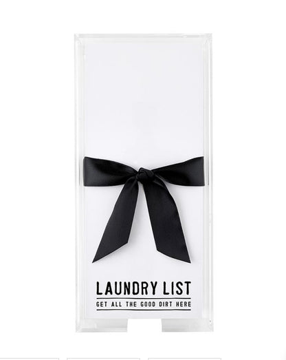 Rectangle Notepaper with Acrylic Tray - Laundry List