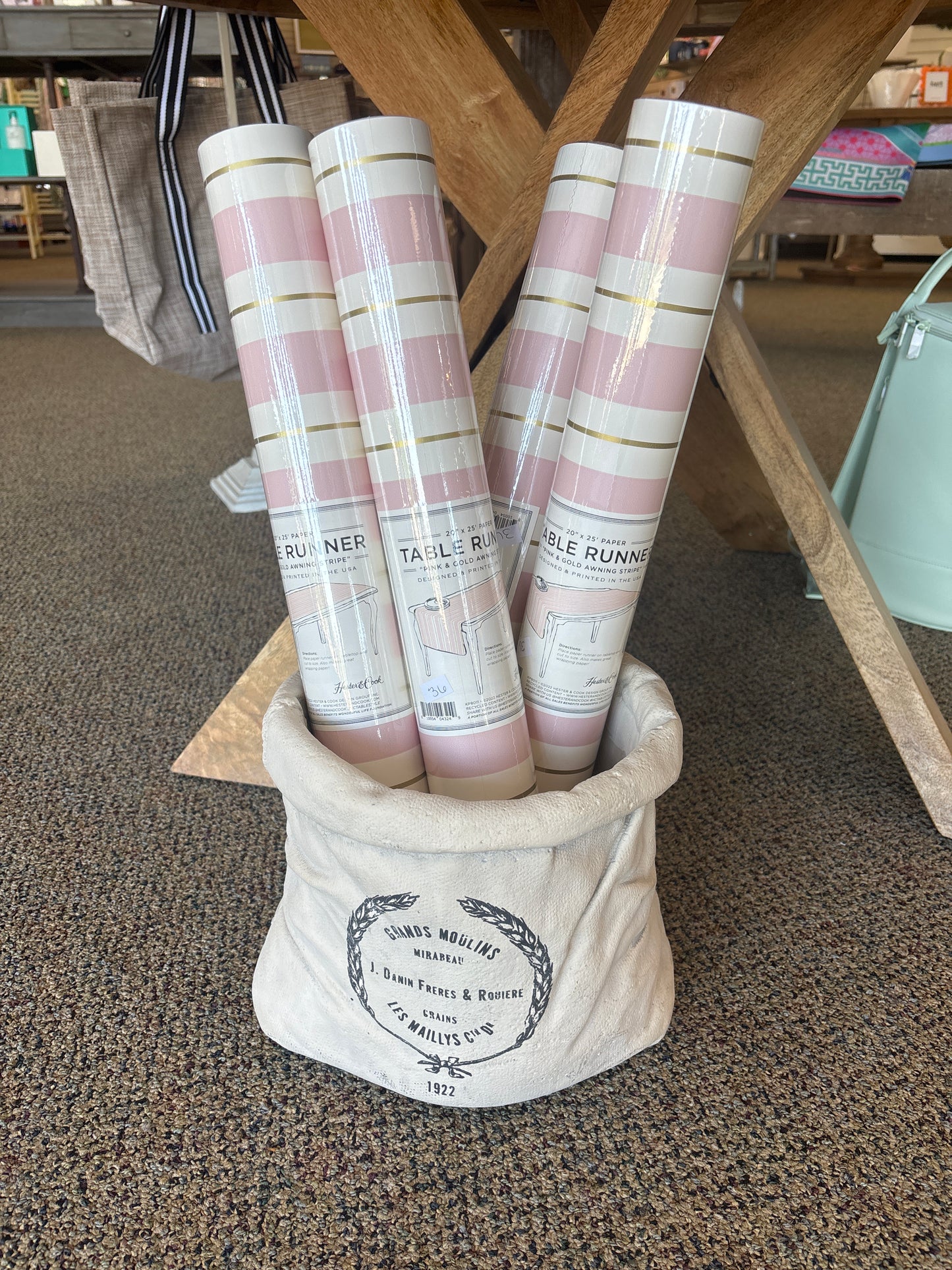 Pink Stripe Classic Table Runner 20" x 25"