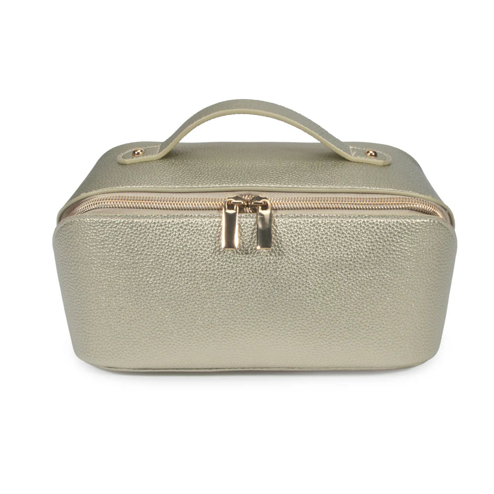 Leah Cosmetic & Toiletry Bag- Gold
