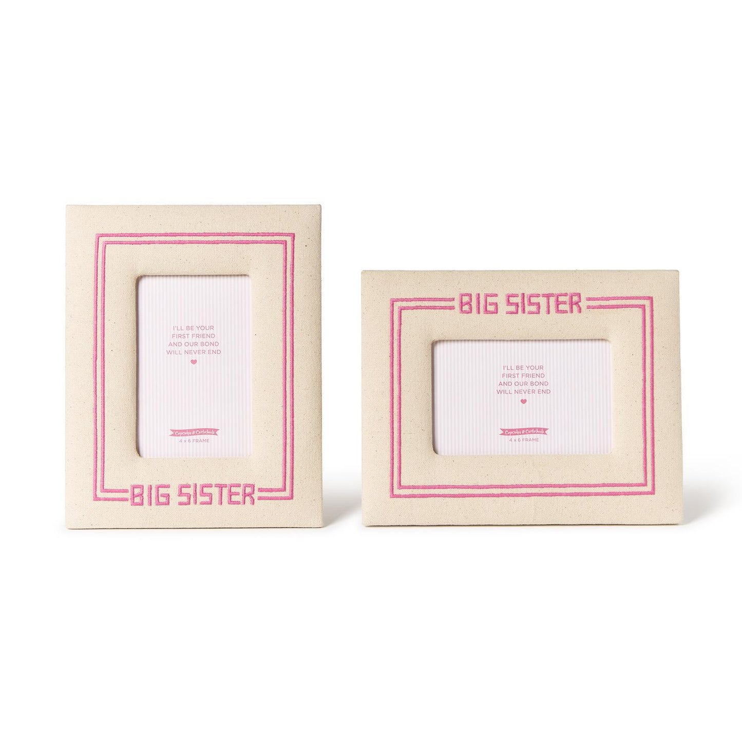 Big Sister 4" x 6" Embroidered Photo Frame Assorted 2 Styles
