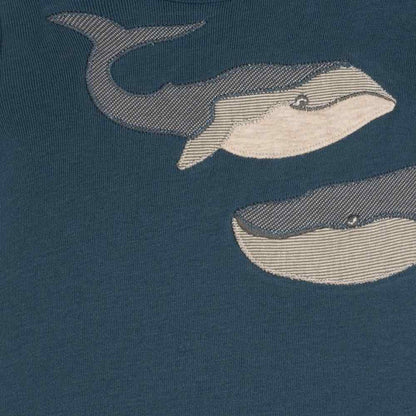 Blue Whale Appliqué Organic Cotton One Piece