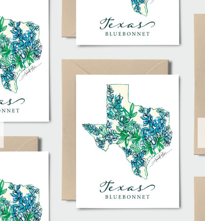 Texas Bluebonnet State Flower Notecard Set