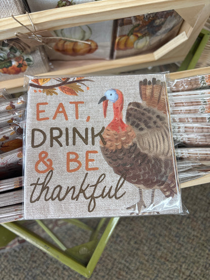 Mud Pie Thanksgiving Cocktail Napkin Set