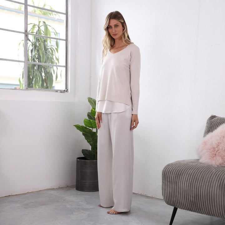 PJ Harlow Frankie Rib Knit High/Low Sweatshirt