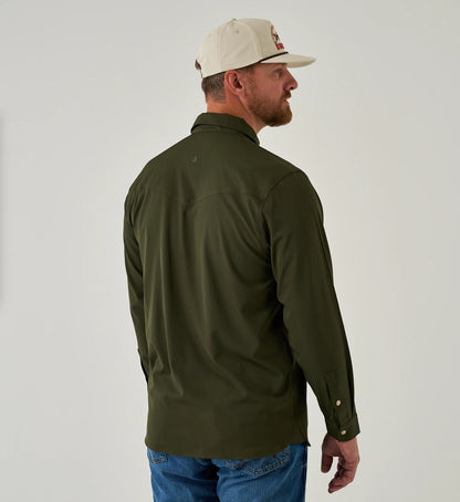 Long Sleeve - Performance Western Shirt - Mallard Green