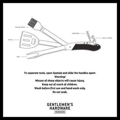 Gentlemen's Hardware BBQ Multi-Tool, Wood