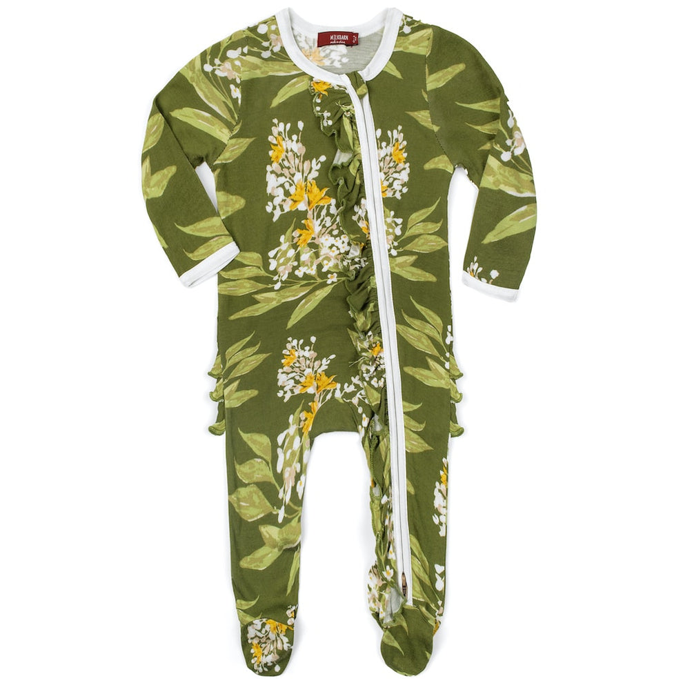 Green Floral Bamboo Sleep Wear
