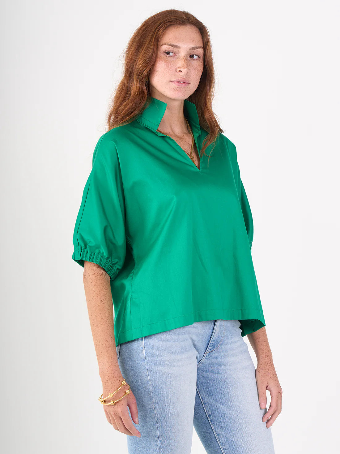 Poppy Top~Jellybean Botton Poplin