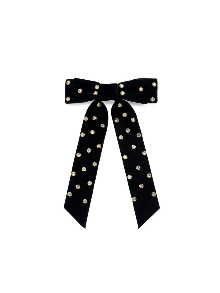 Shiraleah Velvet And Rhinestones Bow Clip
