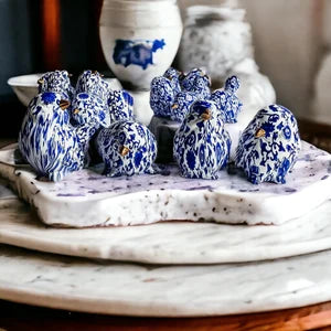 Chinoiserie Blue Floral Robin