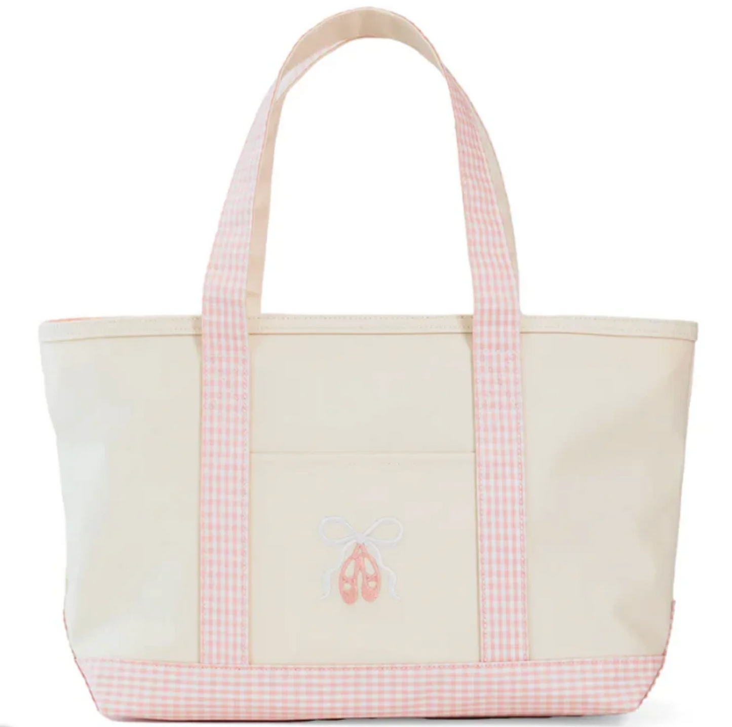 TRVL Medium Tote - Coated Canvas Natural with Ballet Taffy Trim