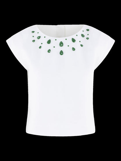 Lucent White Beaded Tank