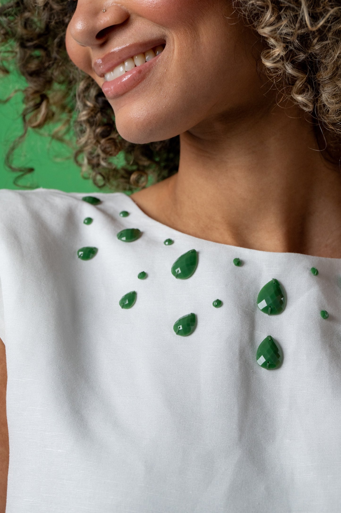 Lucent White Beaded Tank
