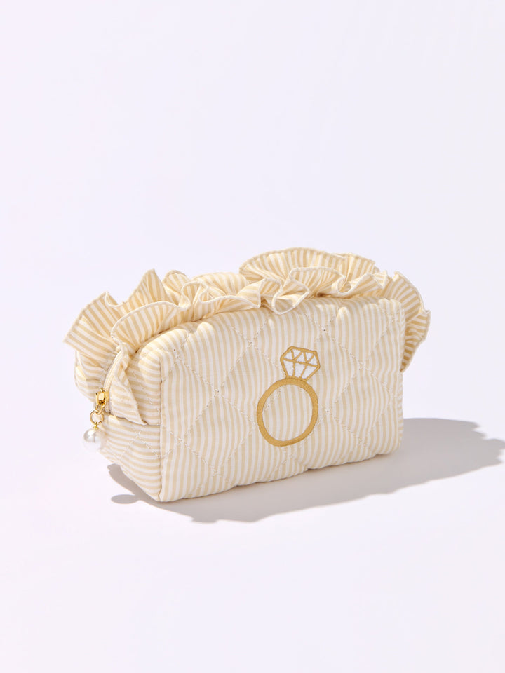 Bridal Ring Ruffle Cosmetic Bag