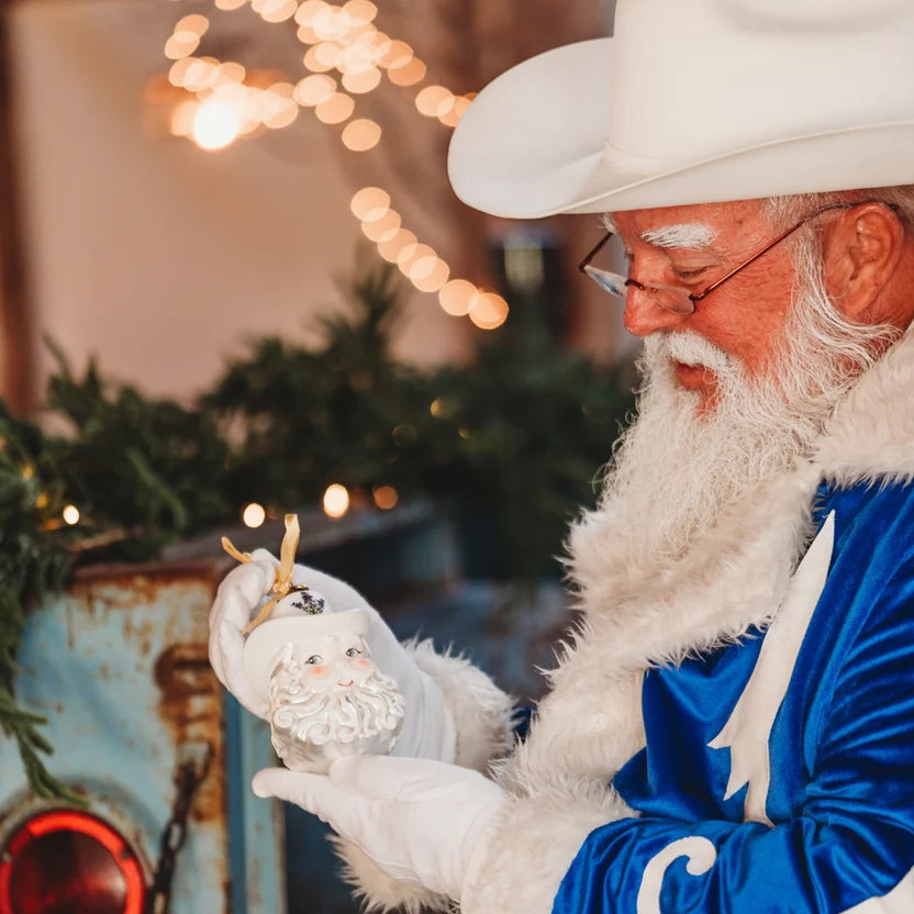 Cowboy Santa Blown Glass Texas Christmas Ornament | Texan Christmas 2026 Edition