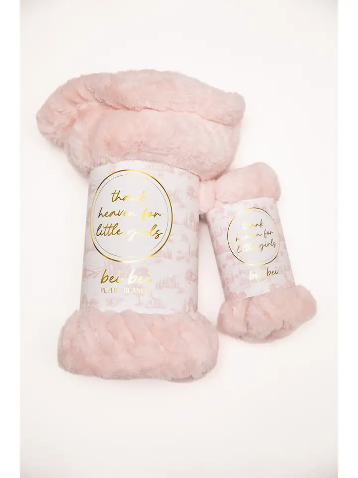 "Thank Heaven for Little Girls" Toile Petal Pink Blanke