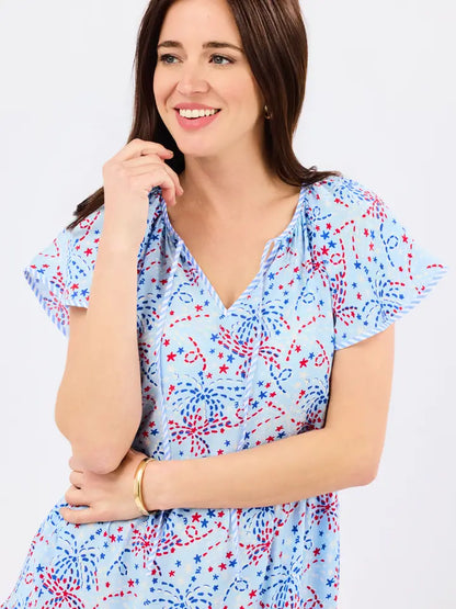 Mary Square Lillian Dress | Star Spangled Blue
