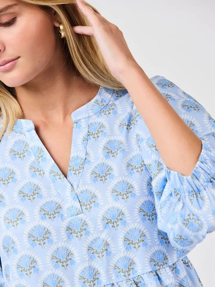 Mary Square Cooper Botanica Blooms Blue Dress