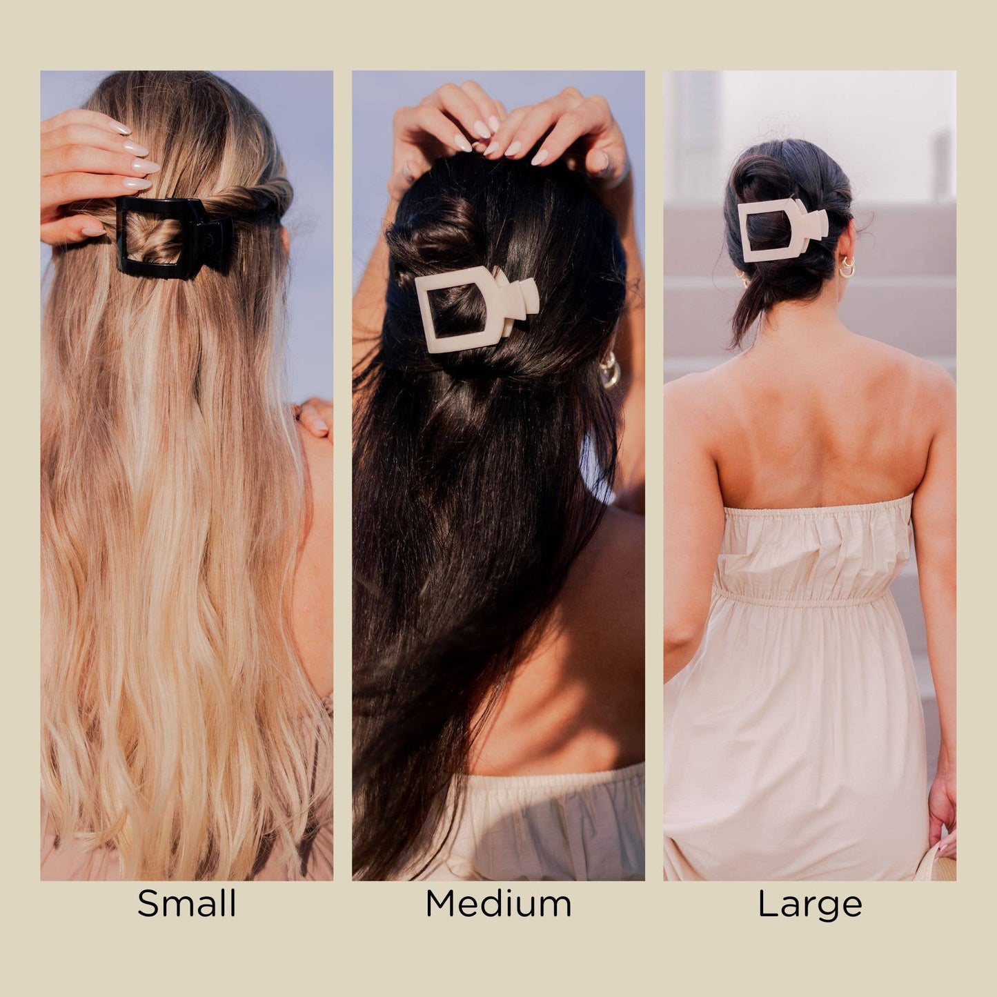 Square Flat Hair Clip | Large | Tortoise