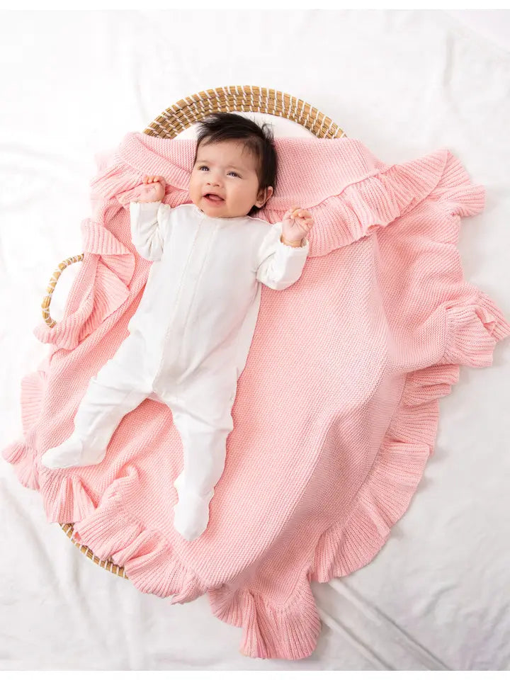 Ruffle Knit Blanket