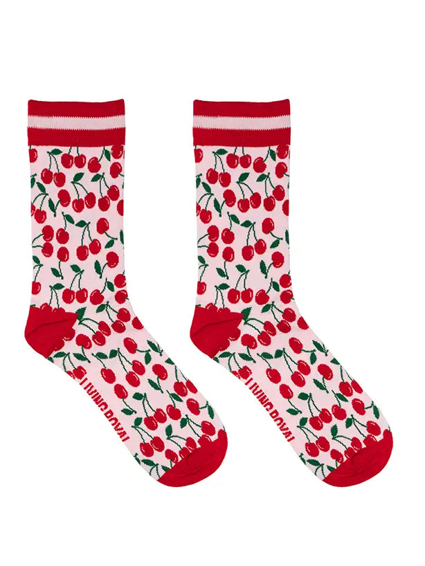 Cherry Women's Bamboo Crew Socks