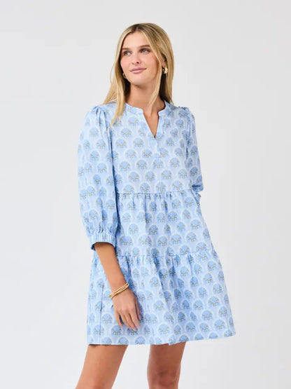 Mary Square Cooper Botanica Blooms Blue Dress